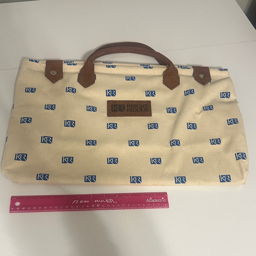 Air Tex Knight Ridder Canvas Tote Bag with Brown Suede Handles